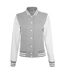 Blouson D'université Femme Gris Chiné Blanc Build Your Brand-1