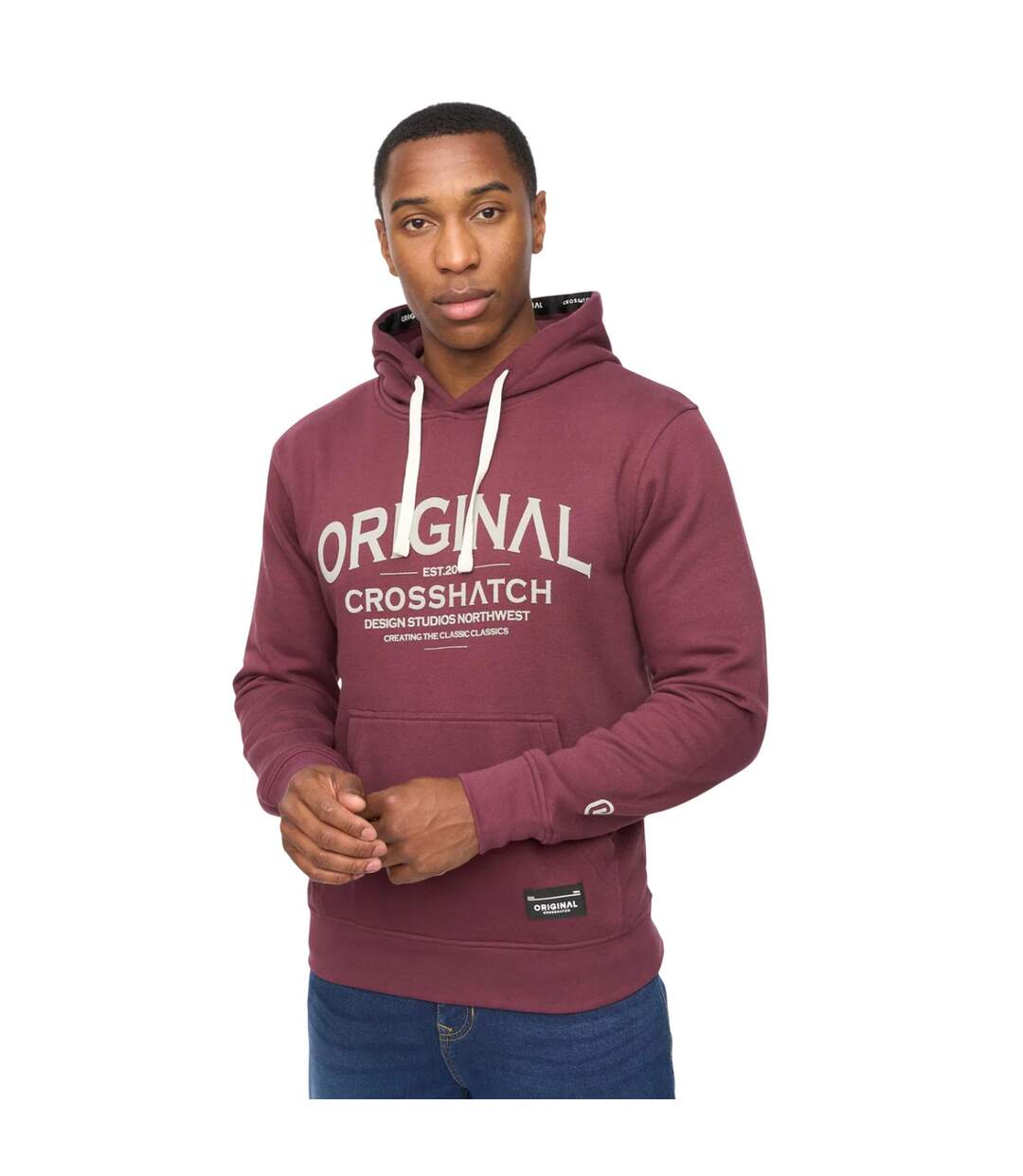 Mens Vintarge Hoodie Rum Raisin Crosshatch-2