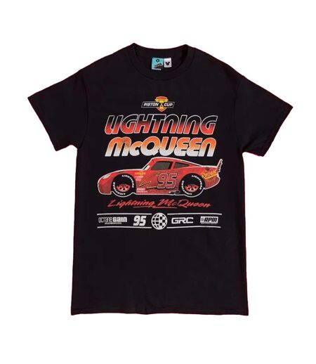 T-shirt Motif Flash Mcqueen Race Adulte Noir Cars