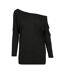 Haut Manches Chauve-souris Femme Noir Build Your Brand-3
