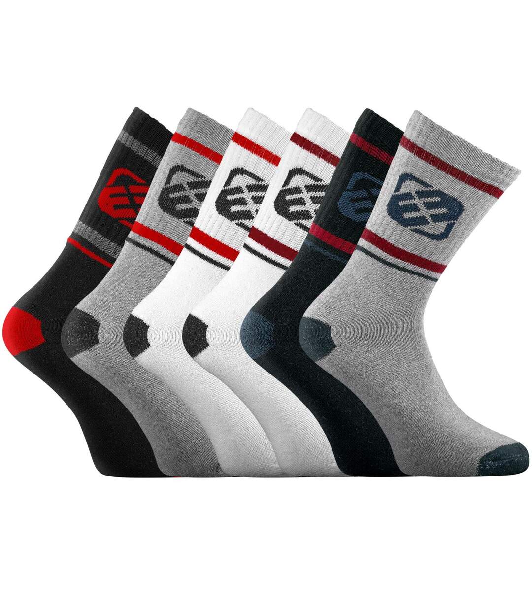 Lot de 6 Paires de Chaussettes Tennis homme assorties Freegun-1