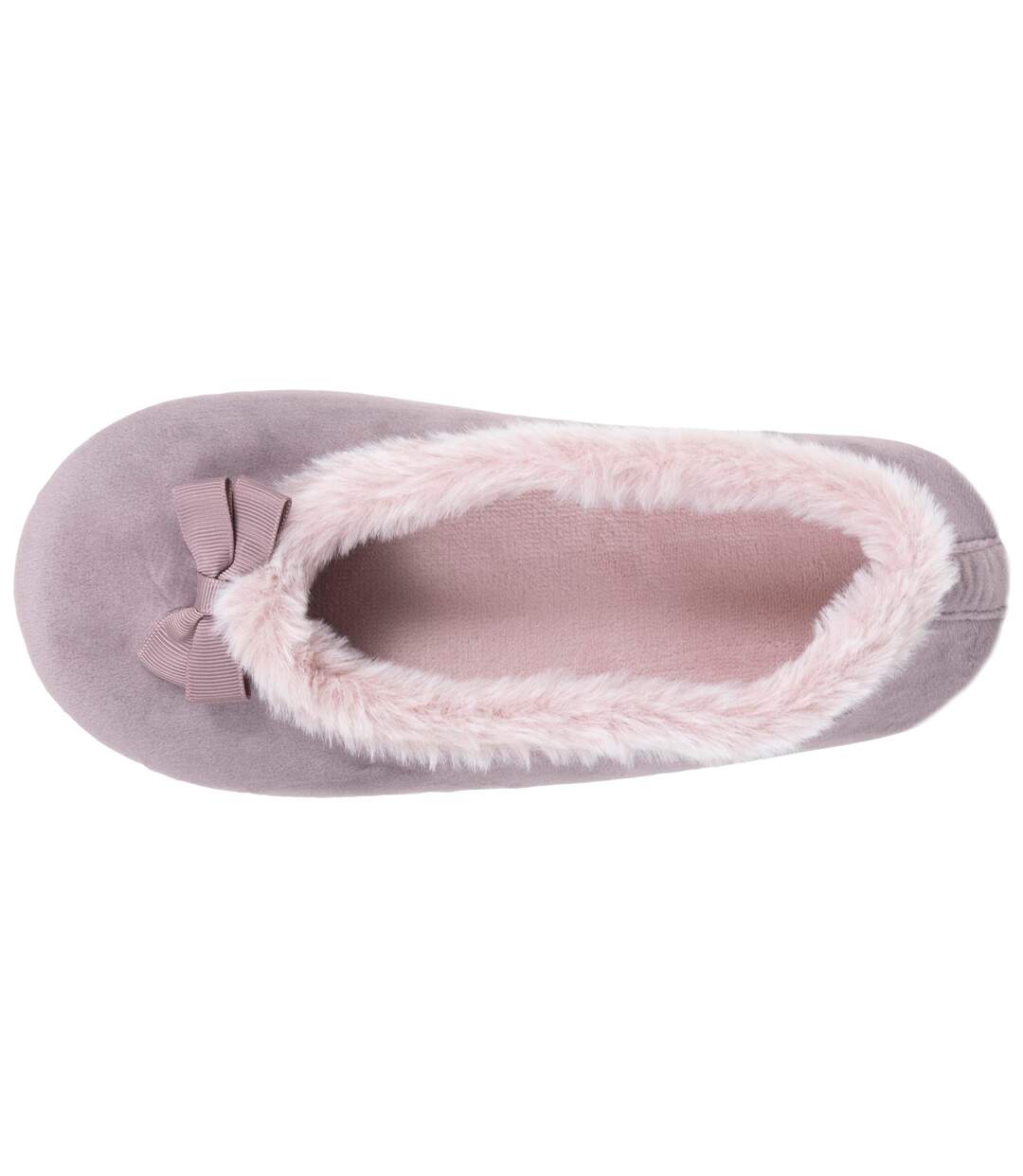 Isotoner Chaussons extra-light Ballerines femme microvelours, semelle gomme ultra souple-3