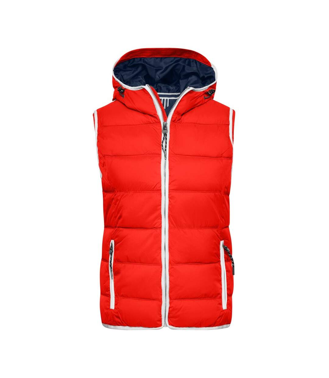 Veste Sans Manches Maritime Homme Rouge Blanc James And Nicholson-1