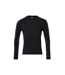 Mens Crossover Long-sleeved T-shirt Deep Black Mascot-1