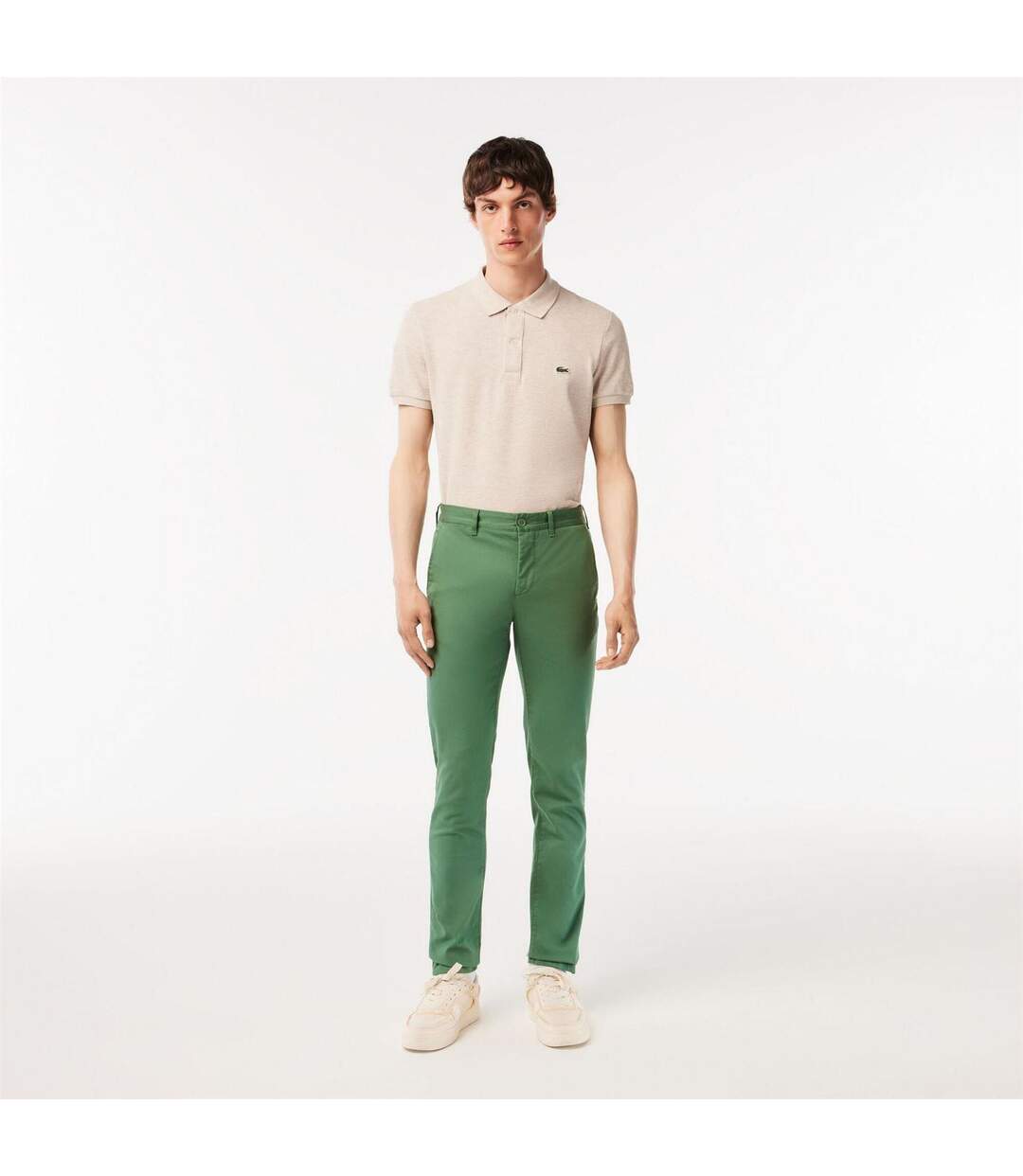Mens Organic Cotton Slim Chinos Green Lacoste-1