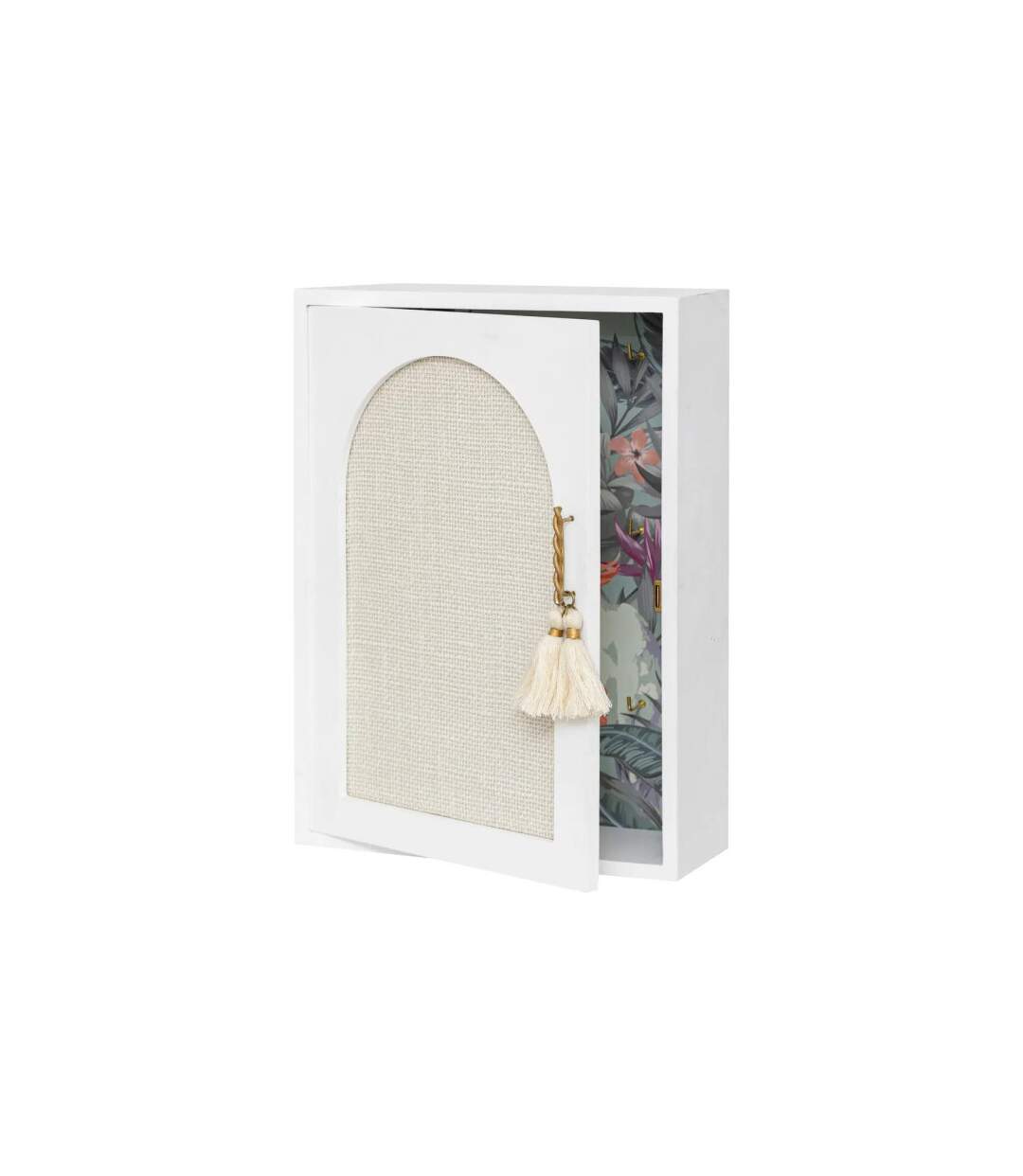Boîte à Clés Miroir Wild Romance 28cm Blanc-2