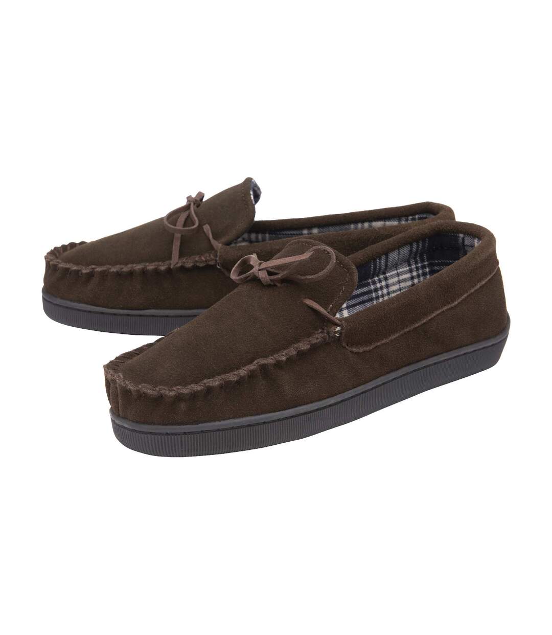 Mens Real Suede Leather Fleece Lined Slippers-1