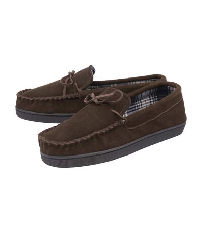 Mens Real Suede Leather Fleece Lined Slippers