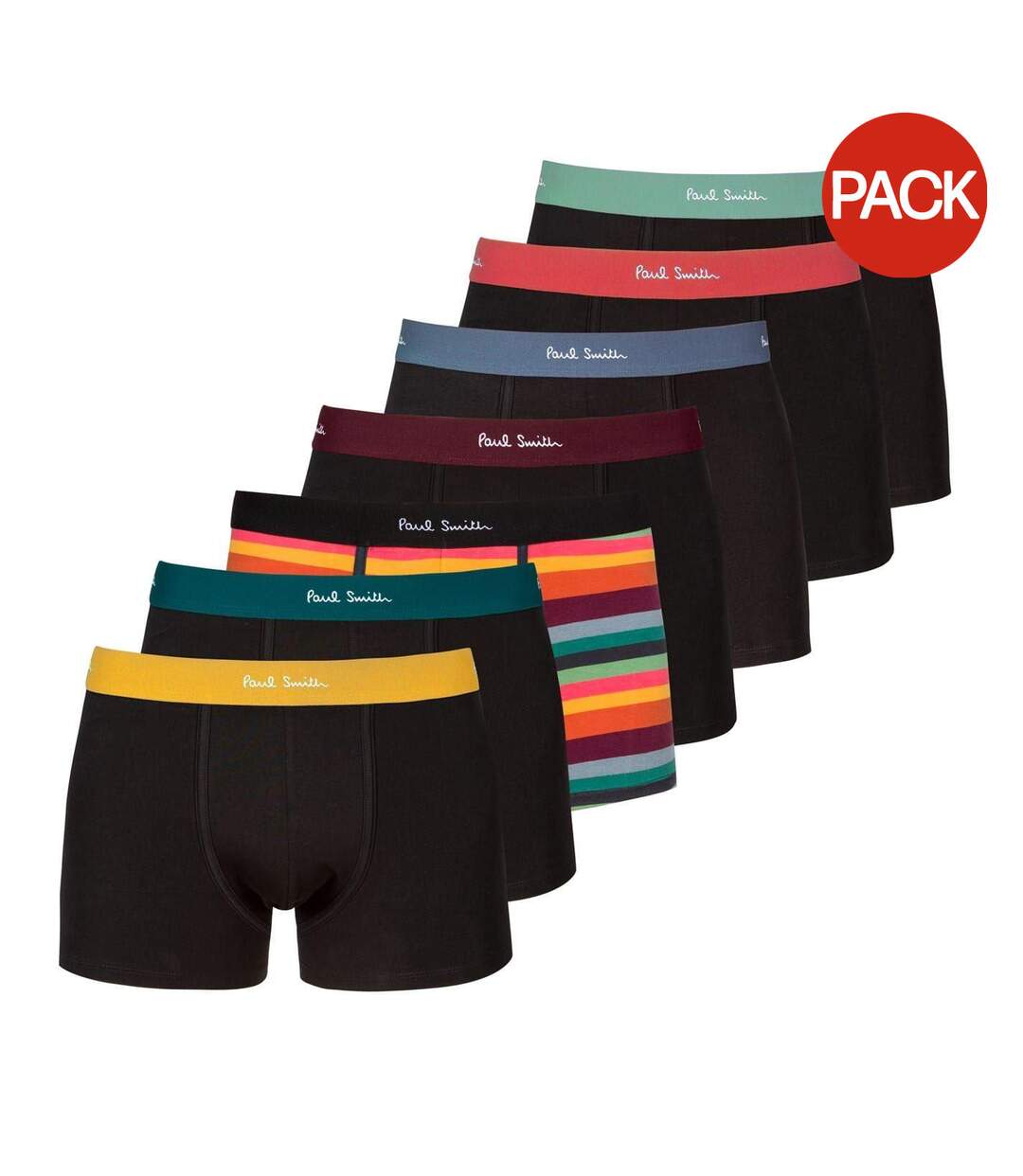 Pack Of 7  Mens Bright Boxer Briefs  Black Paul Smith-1