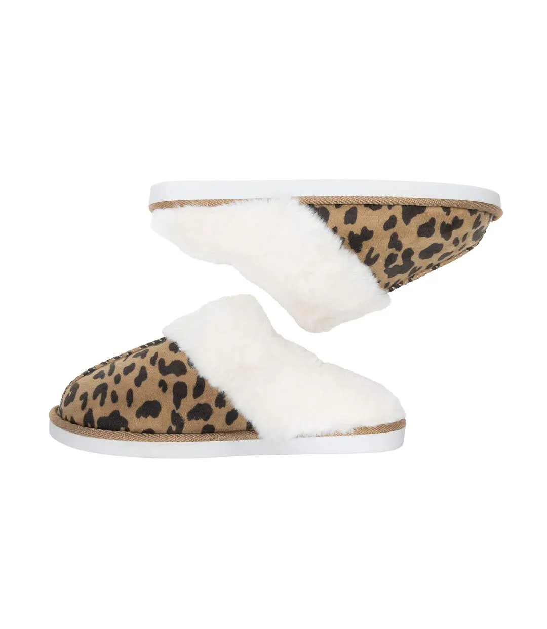 Chaussons Motif/style Imprimé Léopard Tulsy Femme Beige Noir Regatta-4