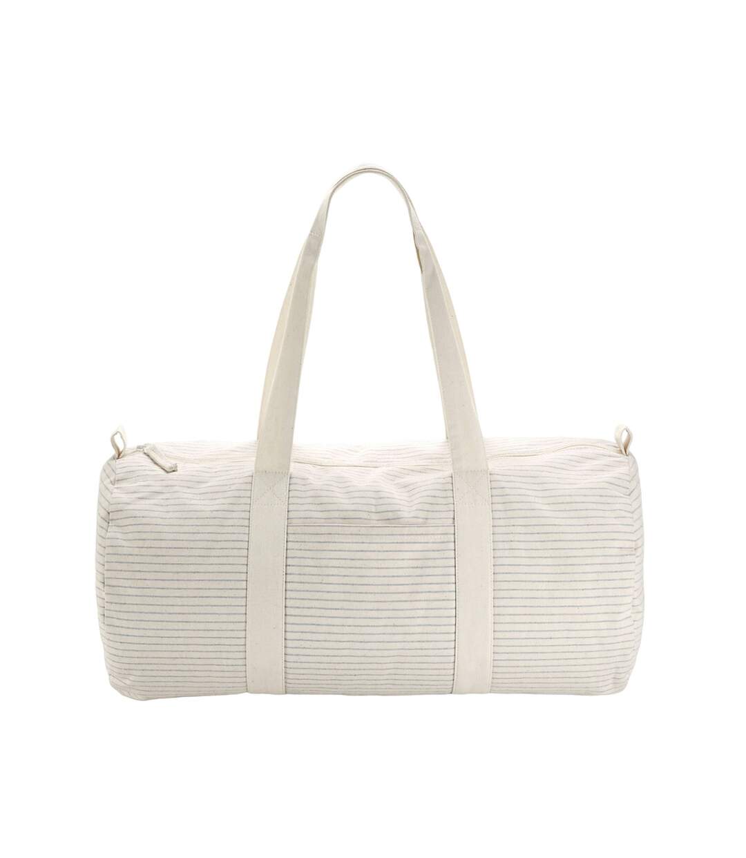 Striped organic cotton duffle bag one size grey Westford Mill-1
