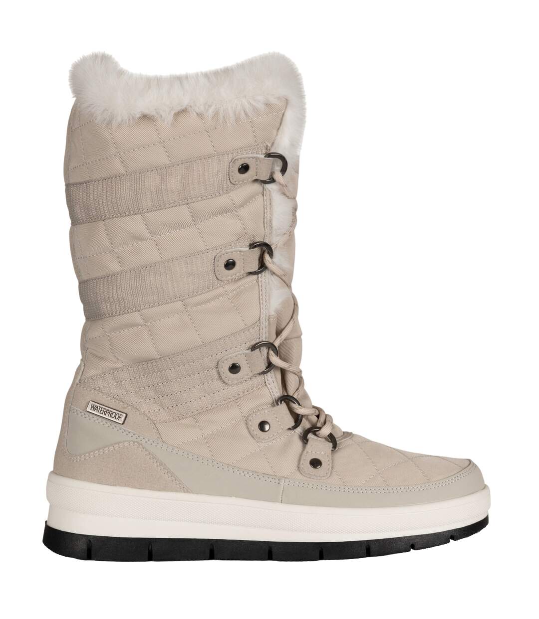 Womens/ladies Evelyn Snow Boots Stone Trespass-3