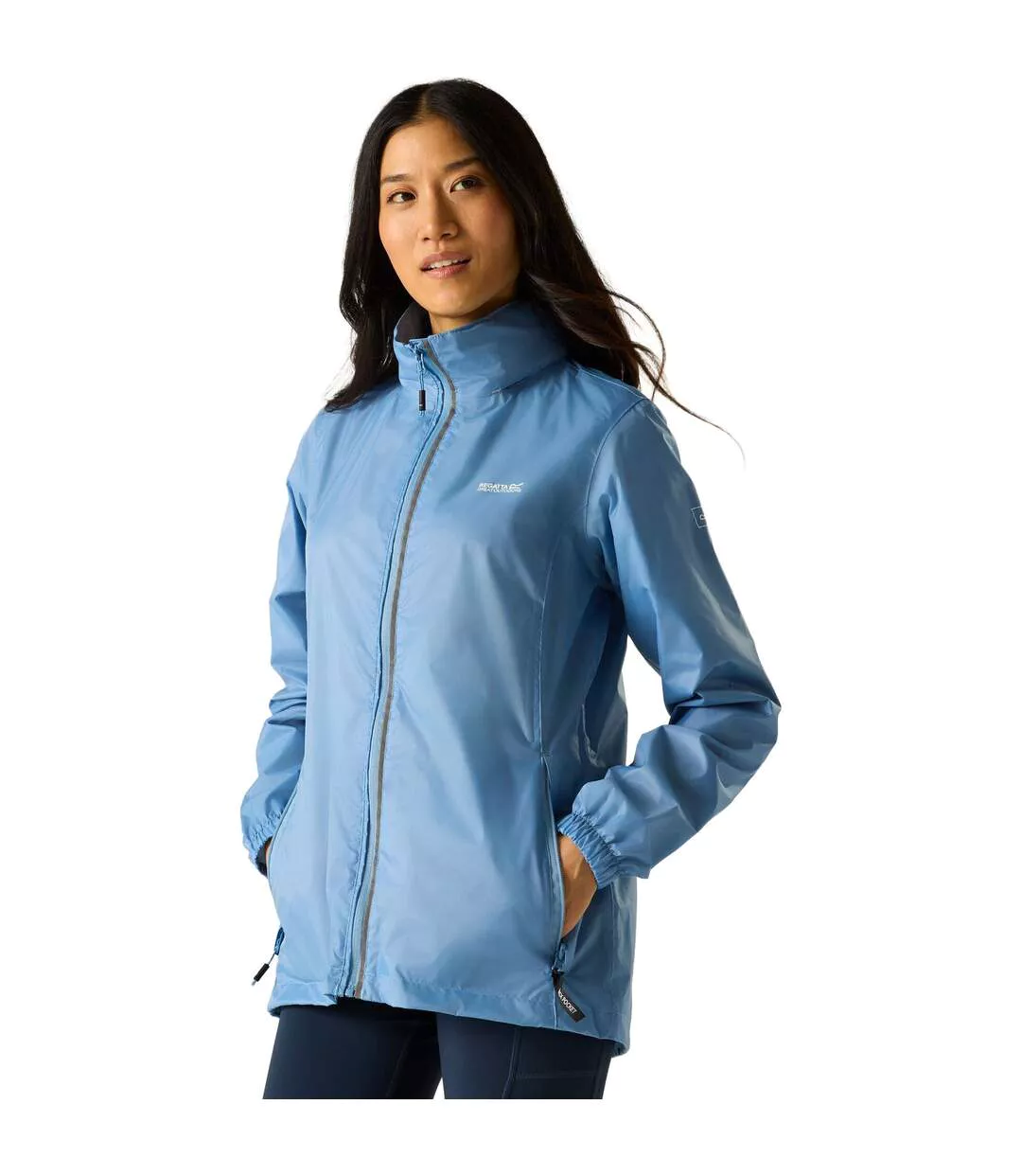 Veste Imperméable À Capuche Corinne Femme Bleu Délavé Regatta-1
