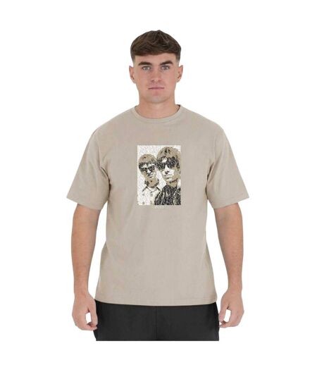 T-shirt Motif/style Lettrage Brothers Homme Beige Gris Peaceful Hooligan