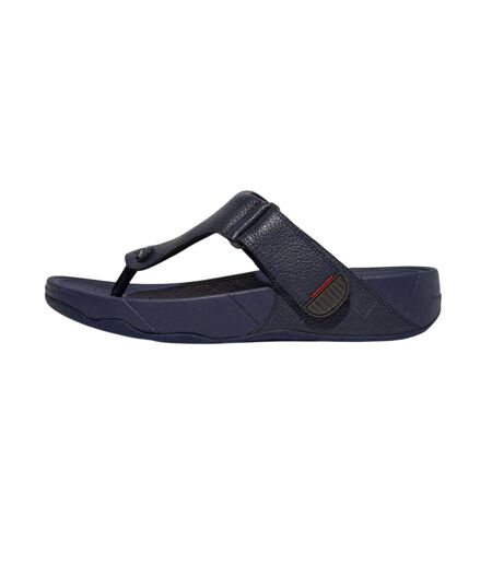 Mens Leather Toe Post Flat Sandals Navy FitFlop