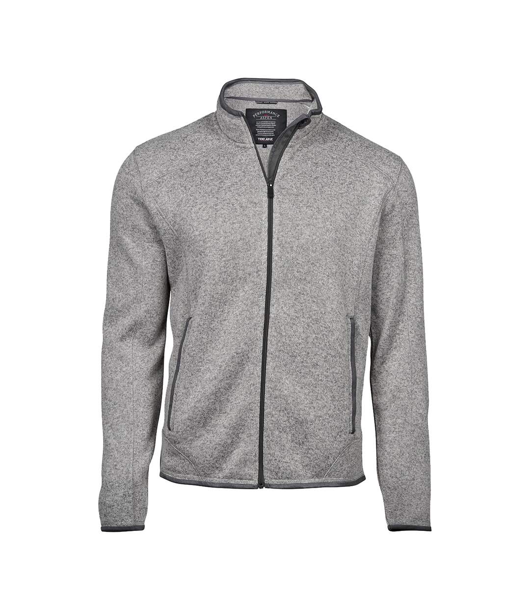 Tee Jays Mens Knitted Outdoor Fleece Jacket (Grey Melange) - UTPC3416