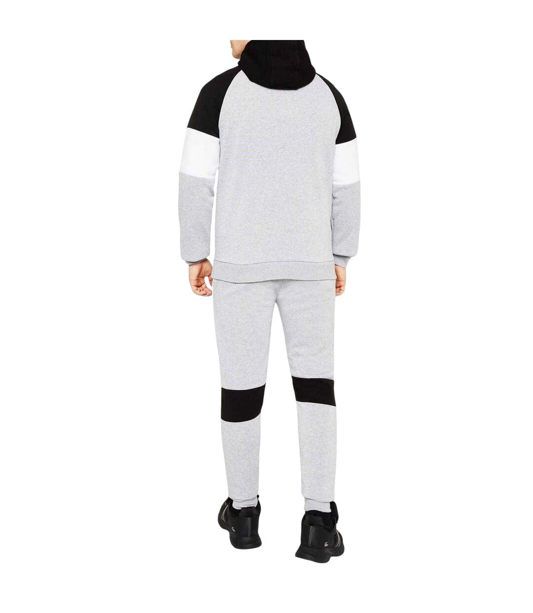 Mens Quarter Zip Tracksuit Set Grey Black Marl Slazenger-2