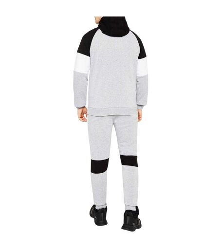 Mens Quarter Zip Tracksuit Set Grey Black Marl Slazenger