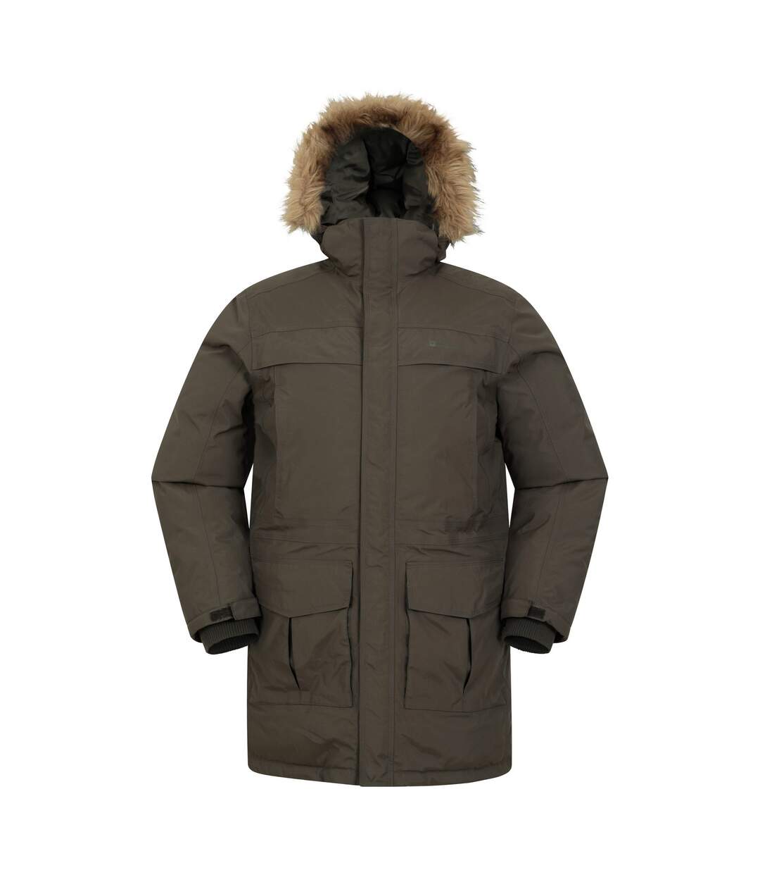 Mens Antarctic Extreme Waterproof Down Jacket Dark Khaki Mountain Warehouse-1