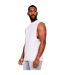 Mens Ringspun Cotton Drop Arm Holes Tank Top White Casual Classics-3
