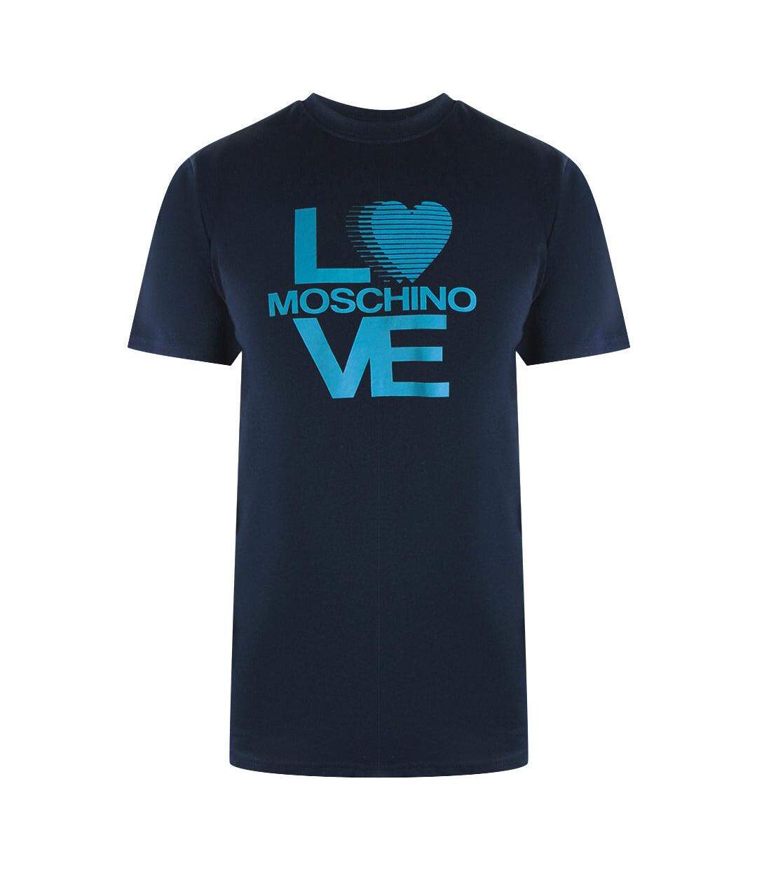 Mens Love Cotton T-shirt Navy Blue Love Moschino-1