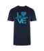 Mens Love Cotton T-shirt Navy Blue Love Moschino-1