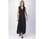 Robe longue féminine col tailleur PAULINE unie noire Coton Du Monde-2