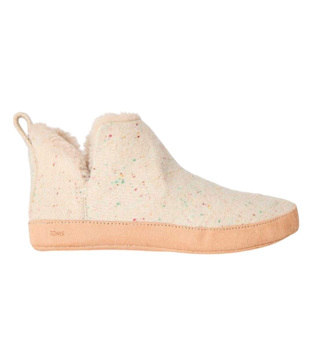 Womens/ladies Confetti Slip-on Slippers Cream Toms-1
