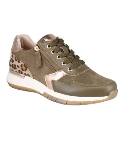 Womens/ladies Emilia 01 Leather Trainers Olive Josef Seibel