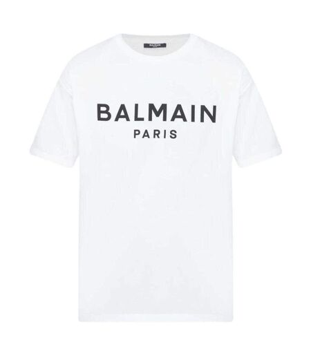 Unisex Adult Paris Logo Branded T-shirt White Balmain