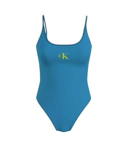 Maillot De Bain 1 Pièce Femme Bleu Calvin Klein