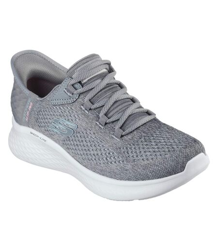 Womens/ladies Skech-lite Pro Natural Trainers Grey Skechers