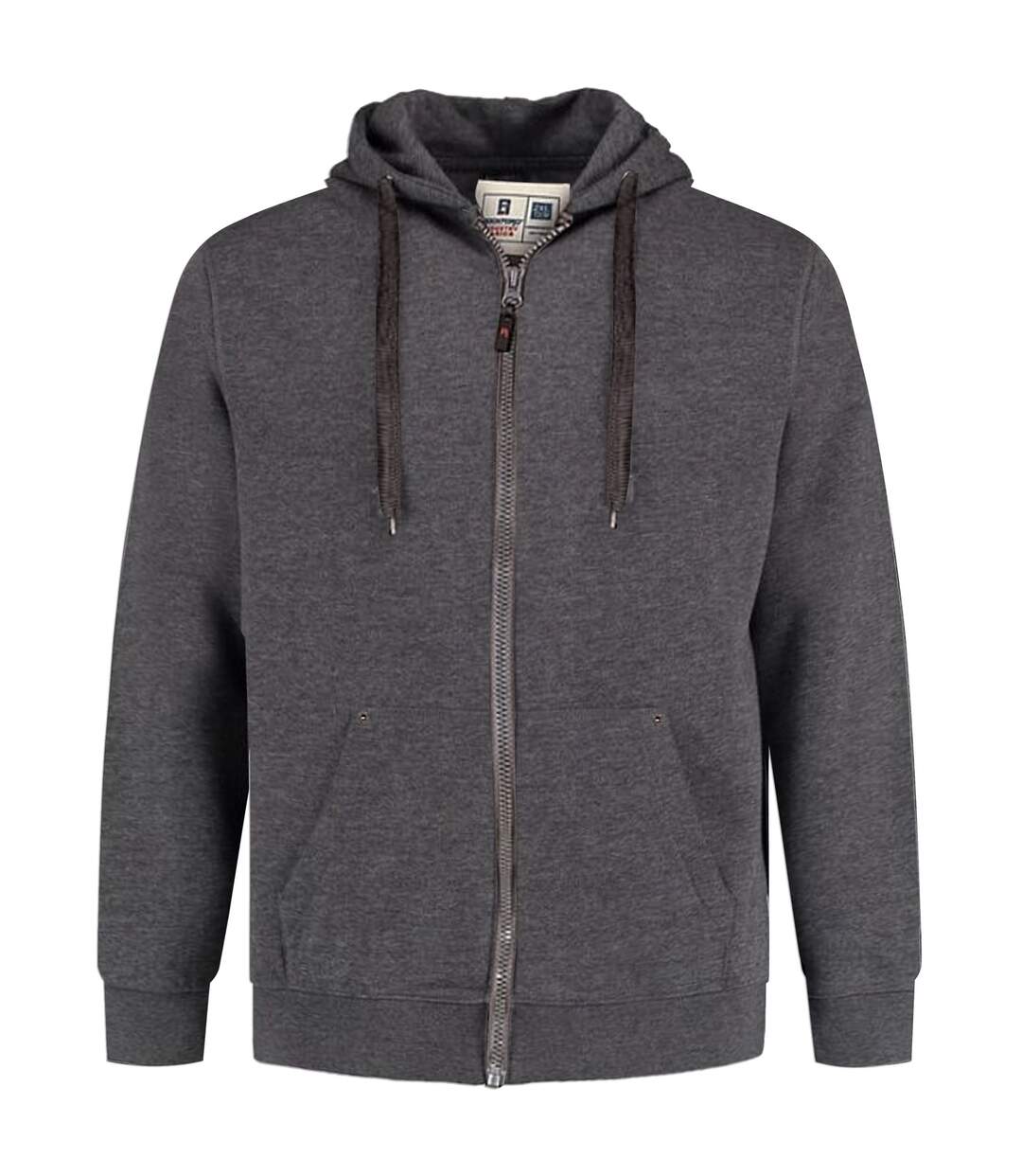 Duke Mens Rockford Kingsize Cantor Zip Through Hooded Sweatshirt (Grey) - UTDC104-1