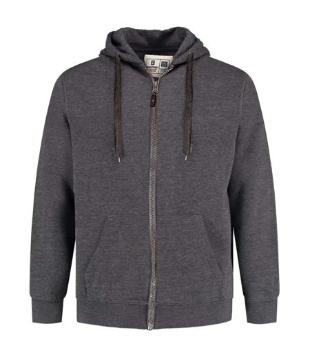 Duke Mens Rockford Kingsize Cantor Zip Through Hooded Sweatshirt (Grey) - UTDC104