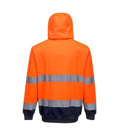 Portwest Mens Contrast Safety Full Zip Hoodie (Orange/Navy) - UTPW645