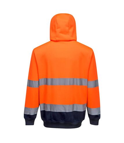 Portwest Mens Contrast Safety Full Zip Hoodie (Orange/Navy) - UTPW645