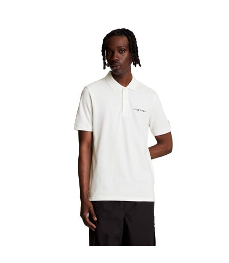 Mens embroidered polo shirt white Lyle & Scott