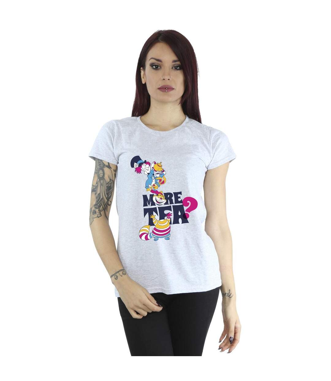 Disney Femme/Ladies Alice In Wonderland More Tea - T-shirt en coton (Gris sportif) - UTBI7047-2