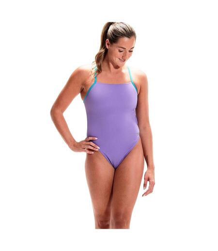 Speedo Womens/Ladies Lattice One Piece Bathing Suit (Lilac) - UTRD3100