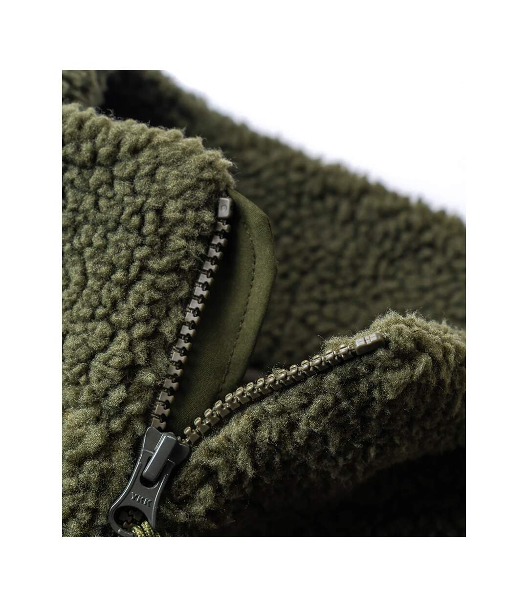 Unisex Adult Borg Fleece Jacket Olive Green Ravine-3