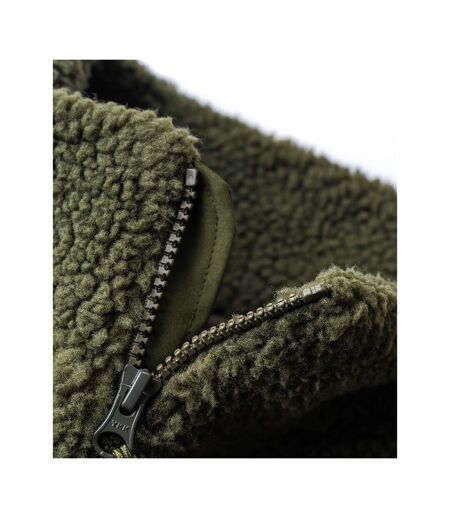 Unisex Adult Borg Fleece Jacket Olive Green Ravine