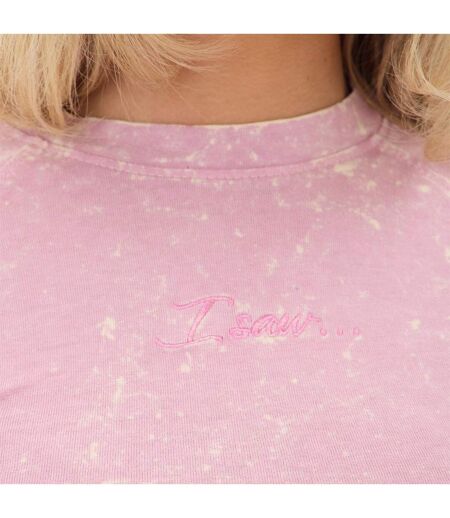 T-shirt Motif/style Délavé Femme Vieux Rose I Saw It First