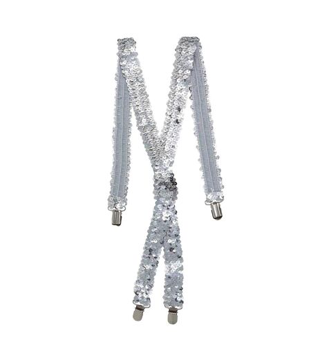 Bretelles Motif/style Sequins Adulte Argenté Fiestas Guirca