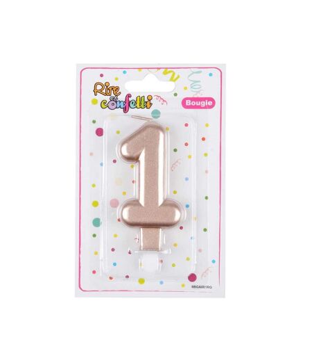 Bougie d'Anniversaire Chiffre 2 7cm Rose Gold
