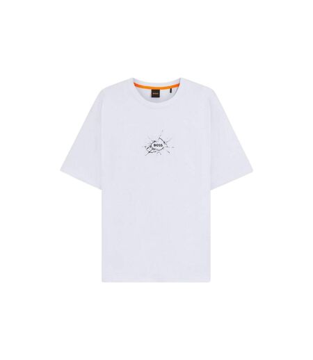 T-shirt Motif/style Logo Homme Blanc Boss