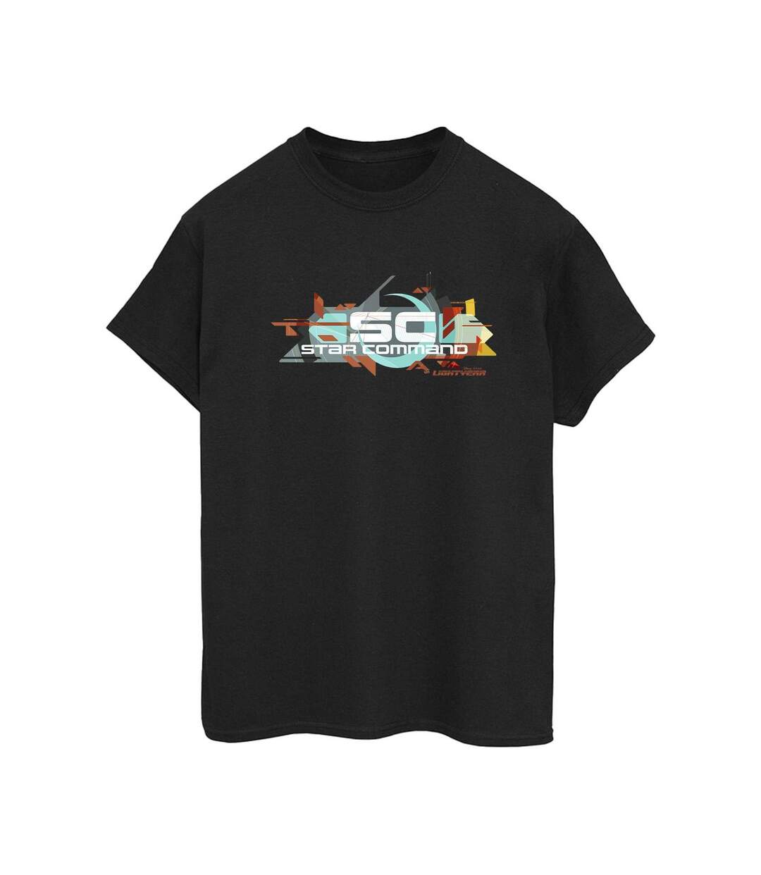 Disney Femmes/Ladies Lightyear Star Command Graphic Title Cotton Boyfriend T-Shirt (Noir) - UTBI50322-1