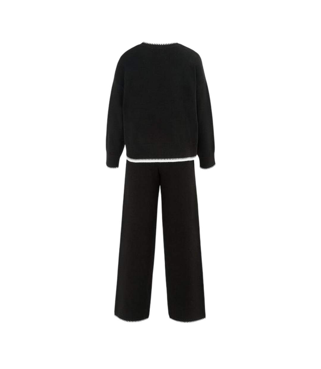 Ensemble Haut Et Bas Manches Longues Femme Noir Blanc Miso-2