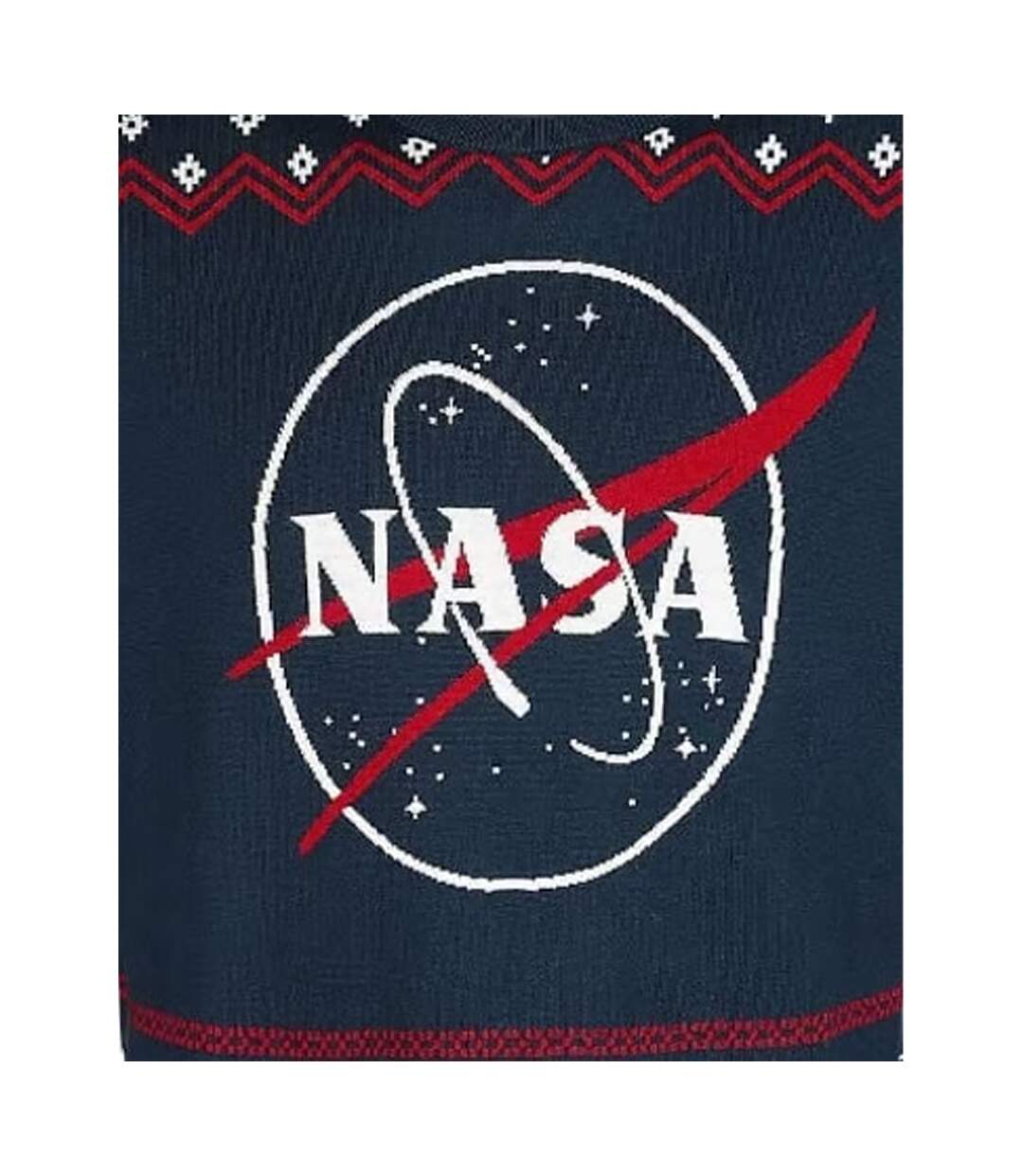 Sweat Noël Homme Bleu Marine Rouge Blanc NASA-3