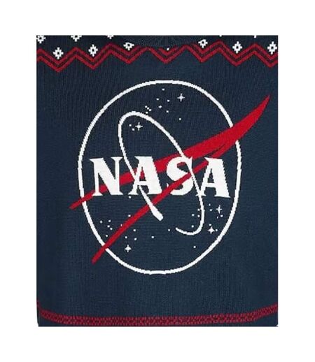 Sweat Noël Homme Bleu Marine Rouge Blanc NASA