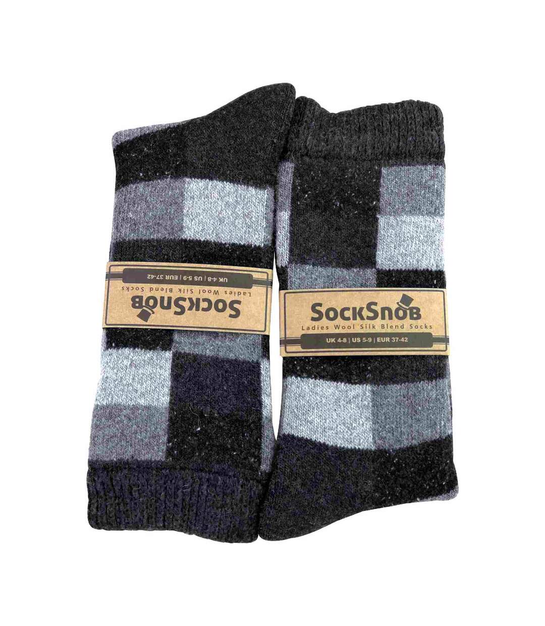 Chaussettes en Laine et Soie Femme Hiver Chaudes-2
